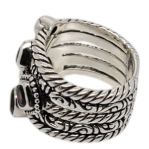 Samuel B Sterling Silver Multi-Stone Ring Wide Band Size 6 # 20232 - Picture 2 of 8